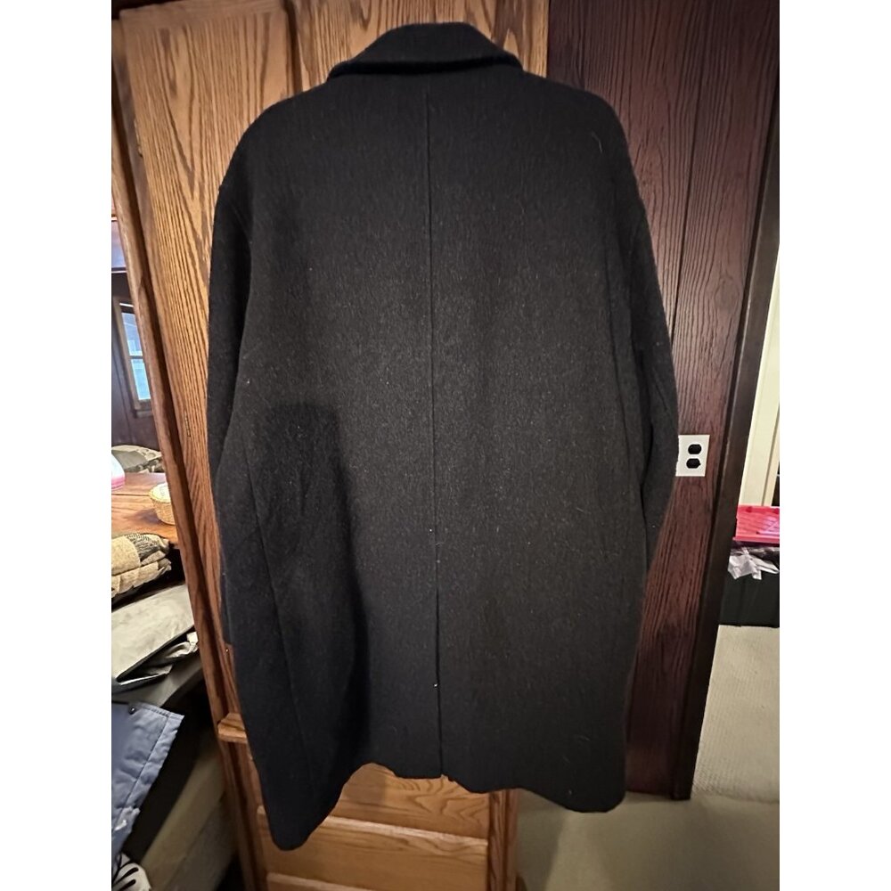 Clairborne Outer Wear 100% Wool Coat XL Women's Black Button Up Pocket - Picture 5 of 5